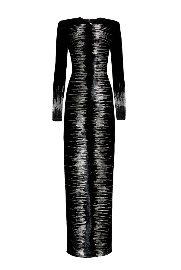 Naeem Khan FRONT EMBELLISHED COLUMN GOWN