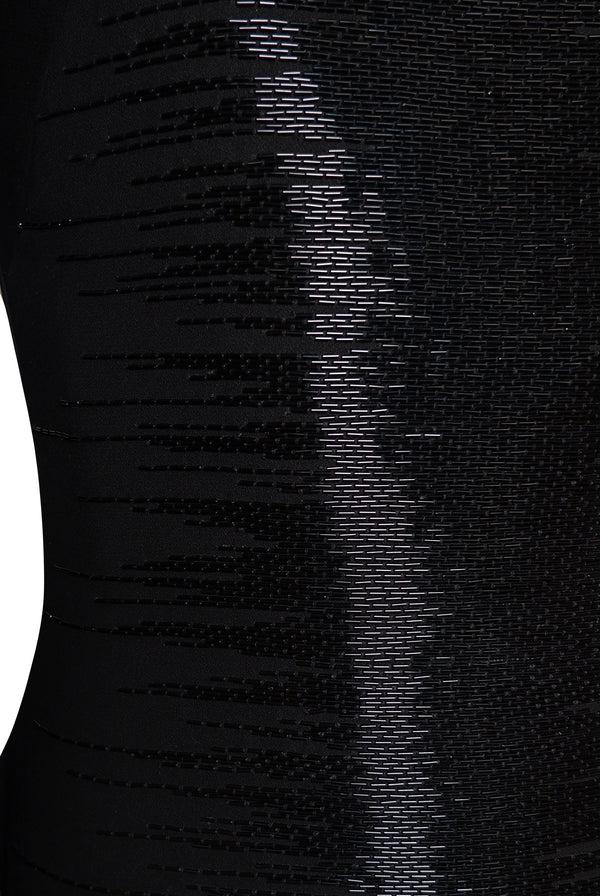 Naeem Khan FRONT EMBELLISHED JEWEL NECK DRESS