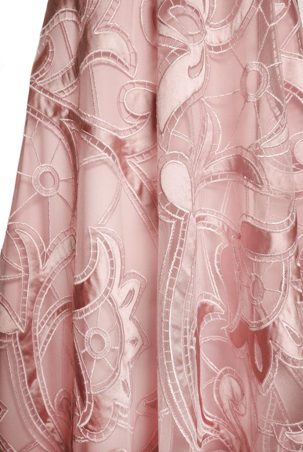 Naeem Khan JEWEL NECK CAP SLEEVE GOWN