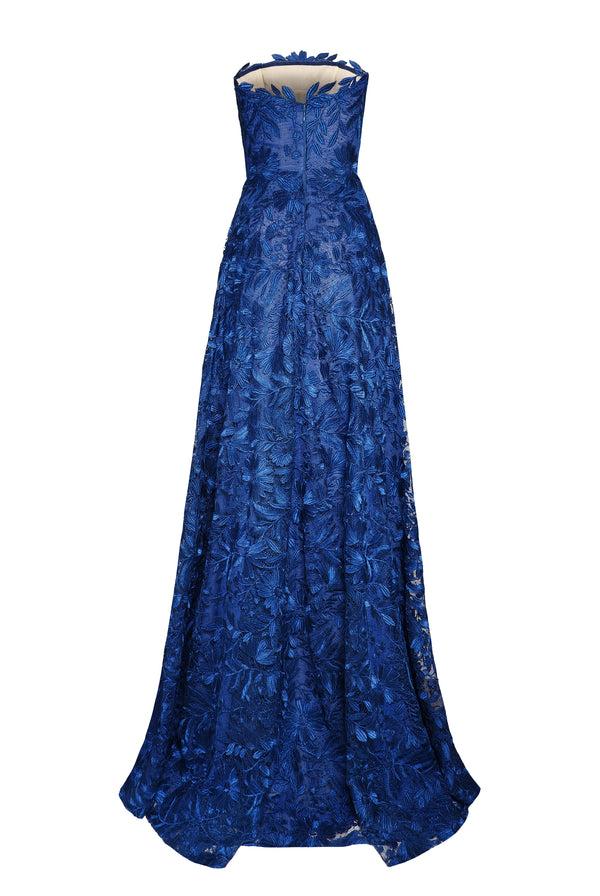 Naeem Khan LACE STRAPLESS FULL SKIRT GOWN