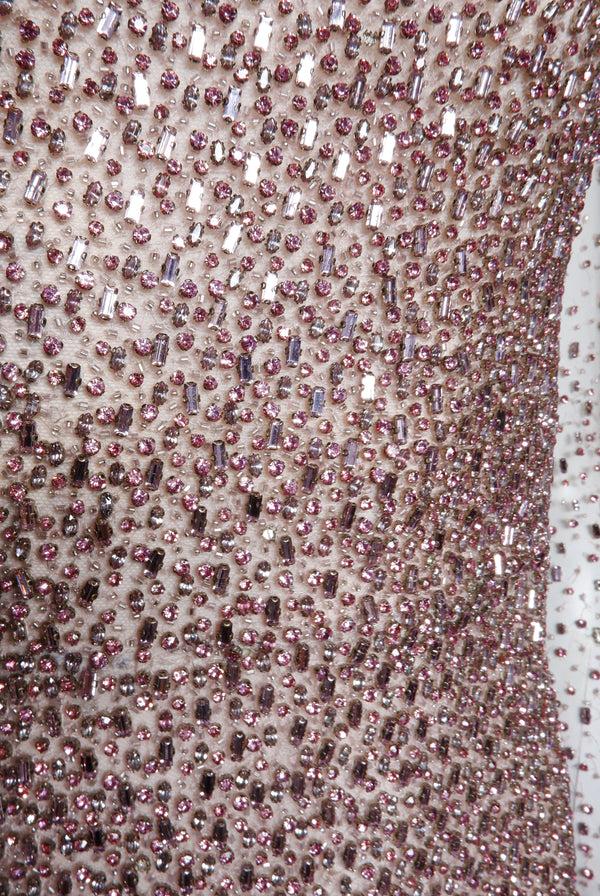 Naeem Khan OMBRE BEADED ONE SHOULDER GOWN