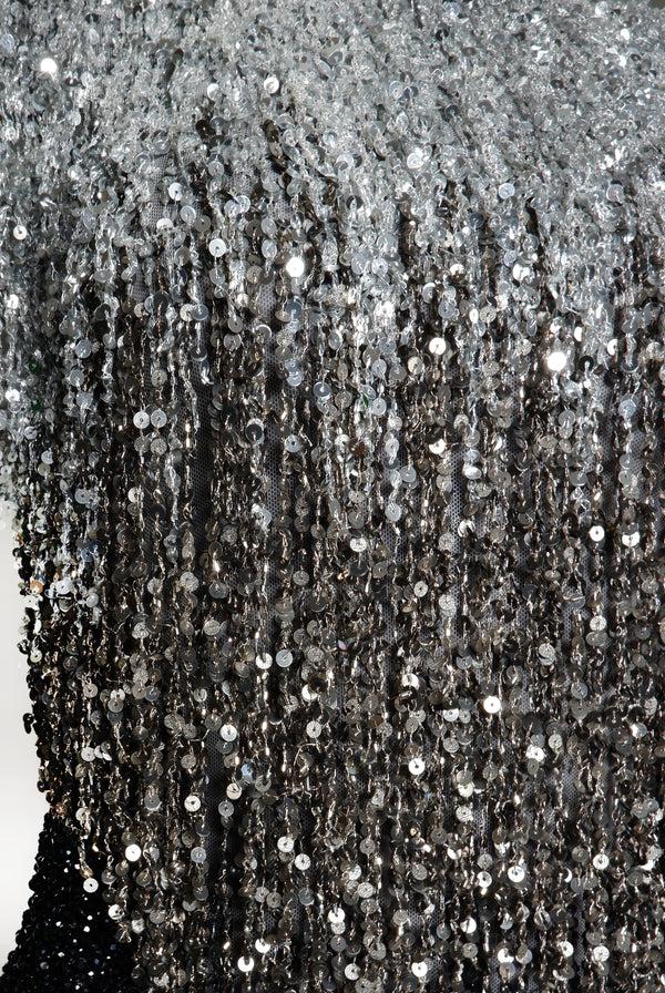 Naeem Khan OMBRE SEQUIN FRINGE DRESS