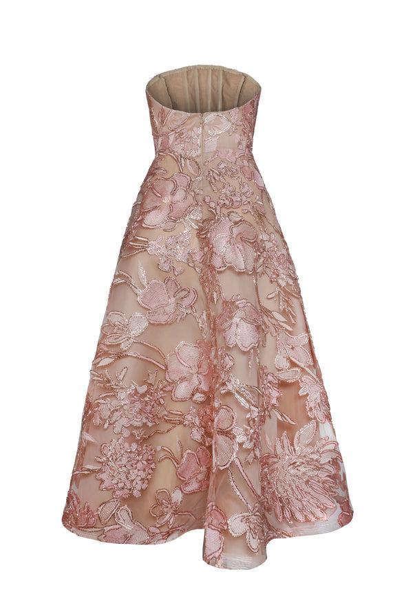 Naeem Khan Raffia Strapless Dress