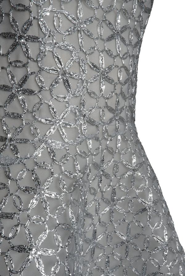 Naeem Khan Raffia Strapless Dress