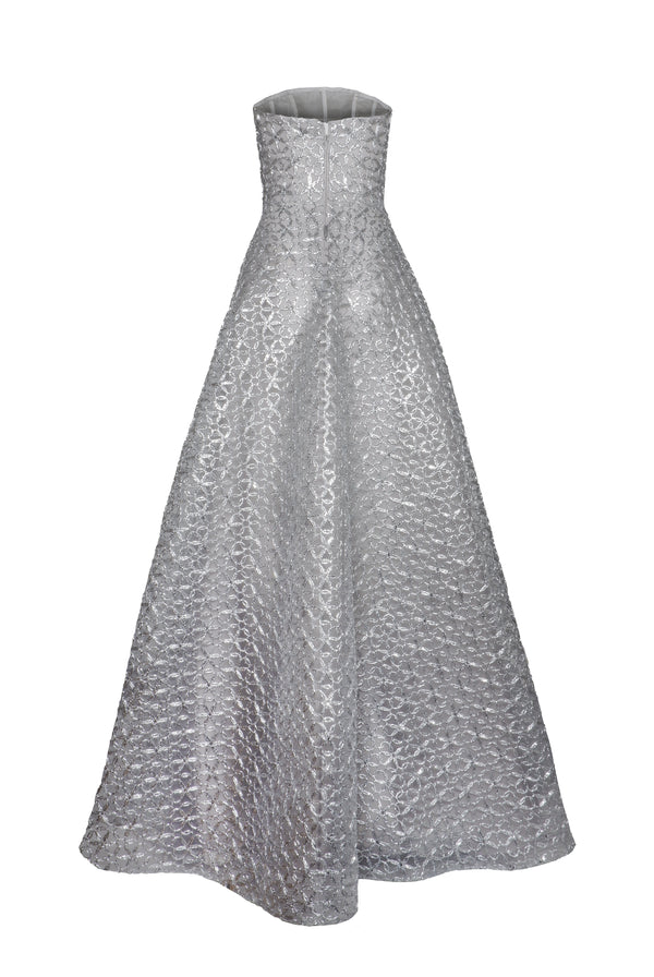 Naeem Khan Raffia Strapless Gown