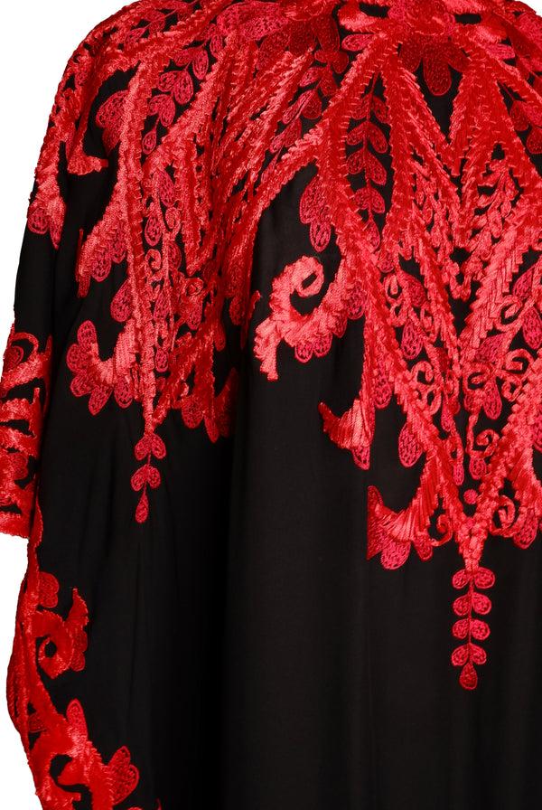 Naeem Khan RIBBON EMBROIDERED CAFTAN