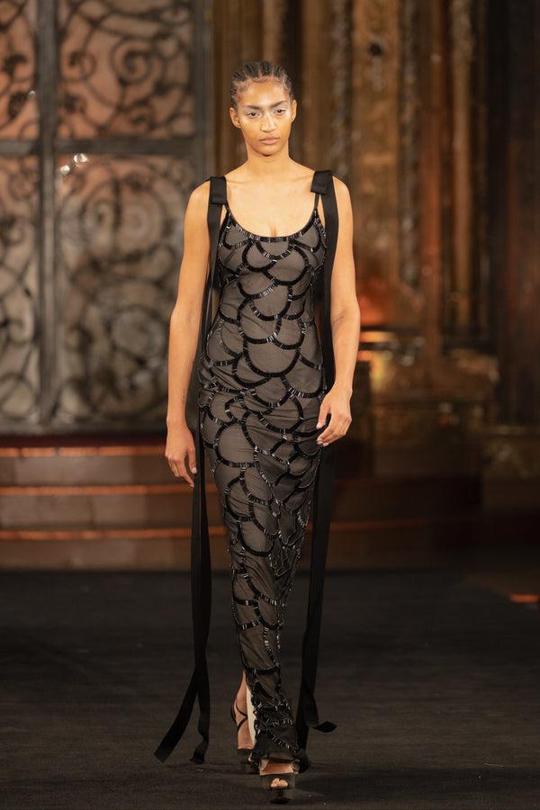 naeem khan SCOOP NECK SLIP GOWN
