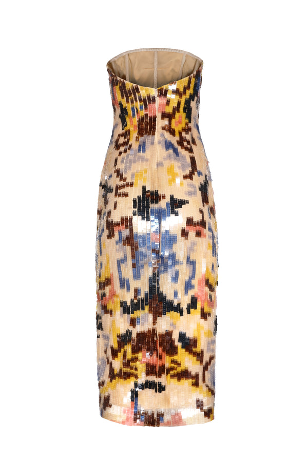 Naeem Khan Sequin Strapless Cocktail Dress