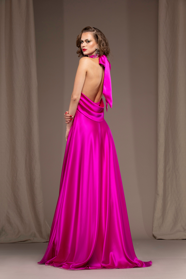 Naeem Khan Silk Halter Gown