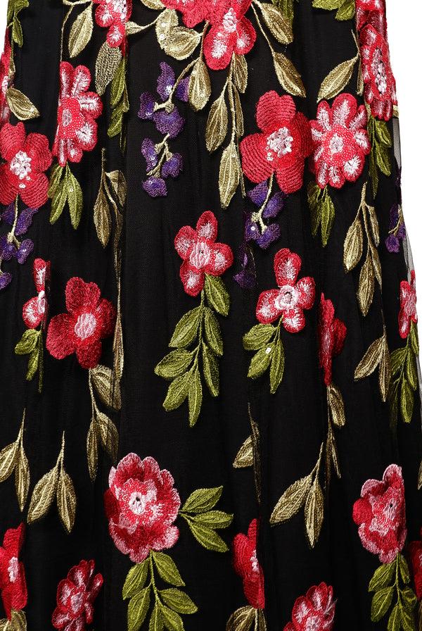 Naeem Khan STRAPLESS GOWN WITH CASCADING SLEEVES