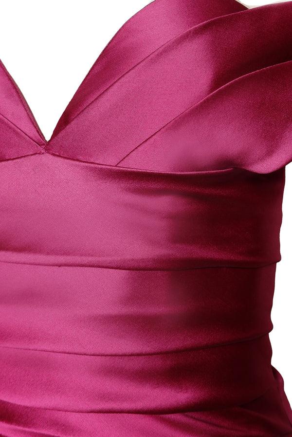 Naeem Khan STRAPLESS PLEATED MIKADO GOWN