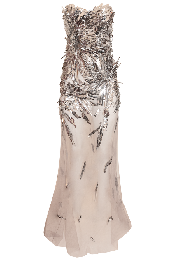 Naeem Khan STRAPLESS THREE DIMENSIONAL GOWN