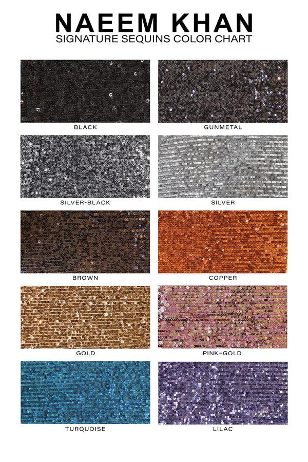 Naeem Khan Stretch Sequin Bow Detail Gown