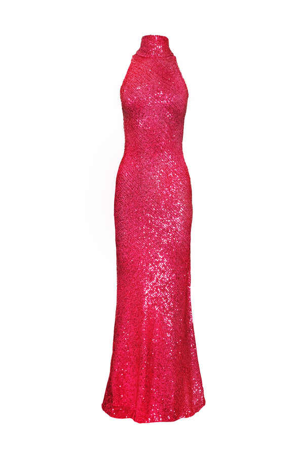 naeem khan STRETCH SEQUIN GOWN