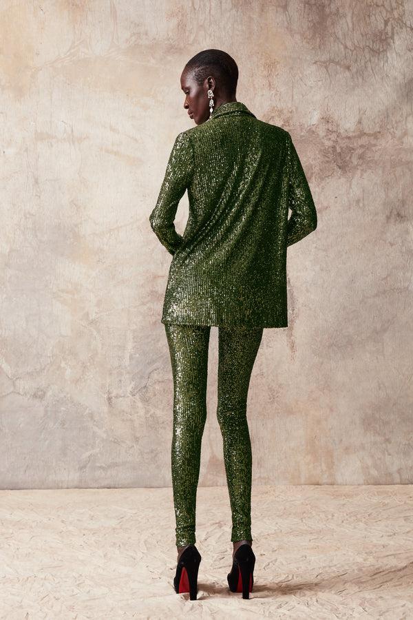 Naeem Khan Stretch Sequin Leggings