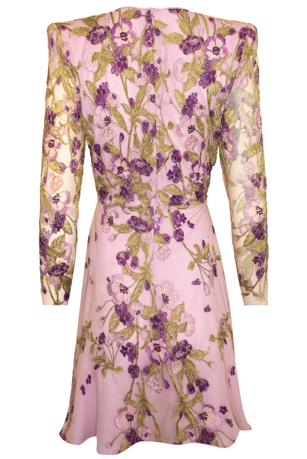 Naeem Khan V NECK FLORAL DRESS