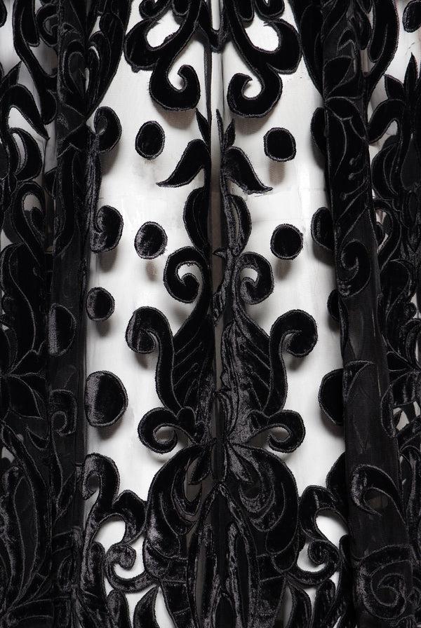 Naeem Khan VELVET EMBROIDERED CAPE