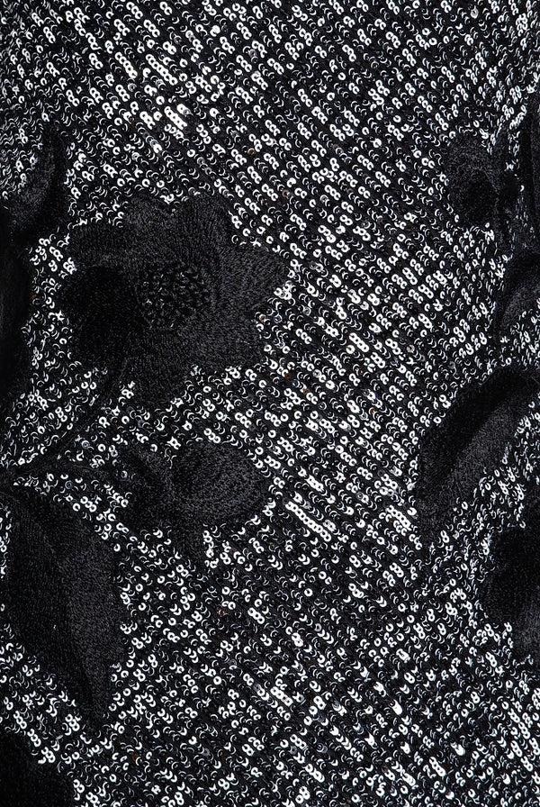 Naeem Khan STRETCH SEQUIN HALTER FIT-AND-FLARE GOWN