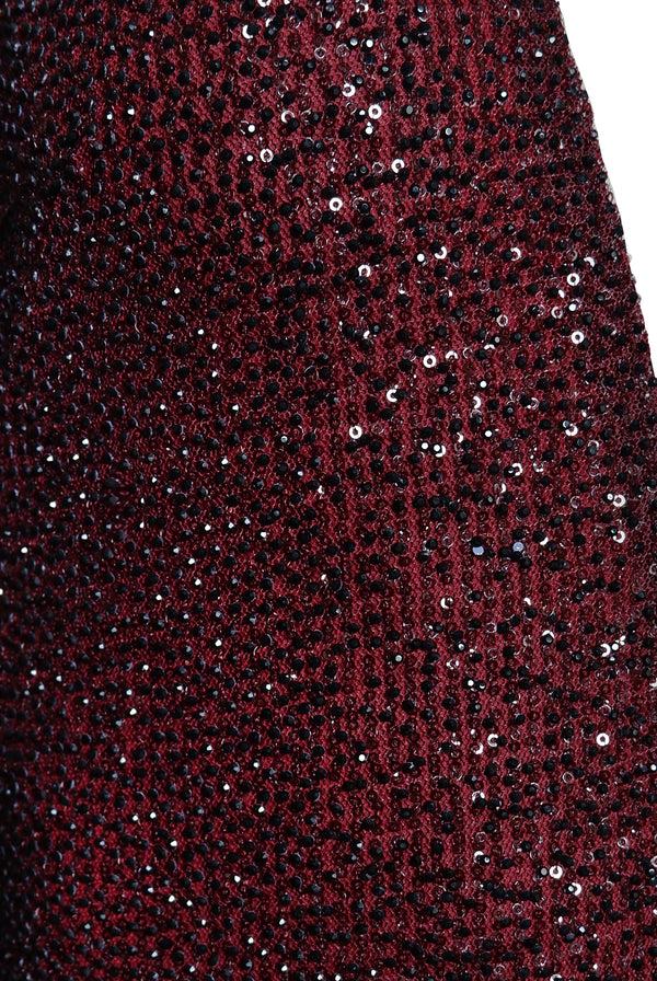 Naeem Khan V-NECK EMPIRE WAIST COWL BACK FIT-AND-FLARE GOWN