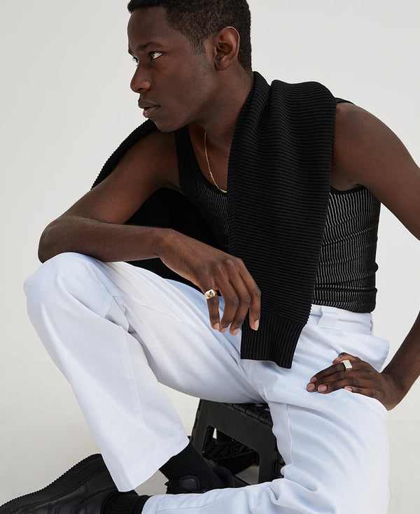 Nagnata AVIKA RIB TANK BLACK | CREAM