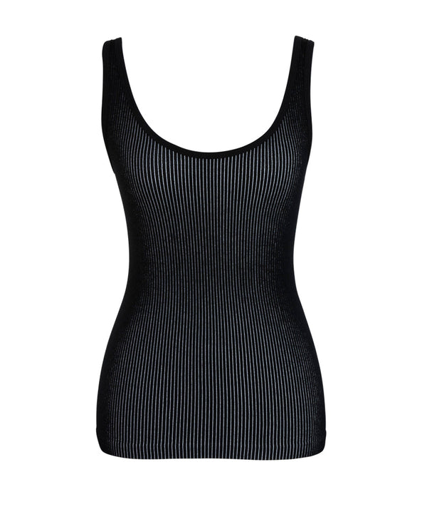 nagnata AVIKA RIB TANK BLACK | CREAM