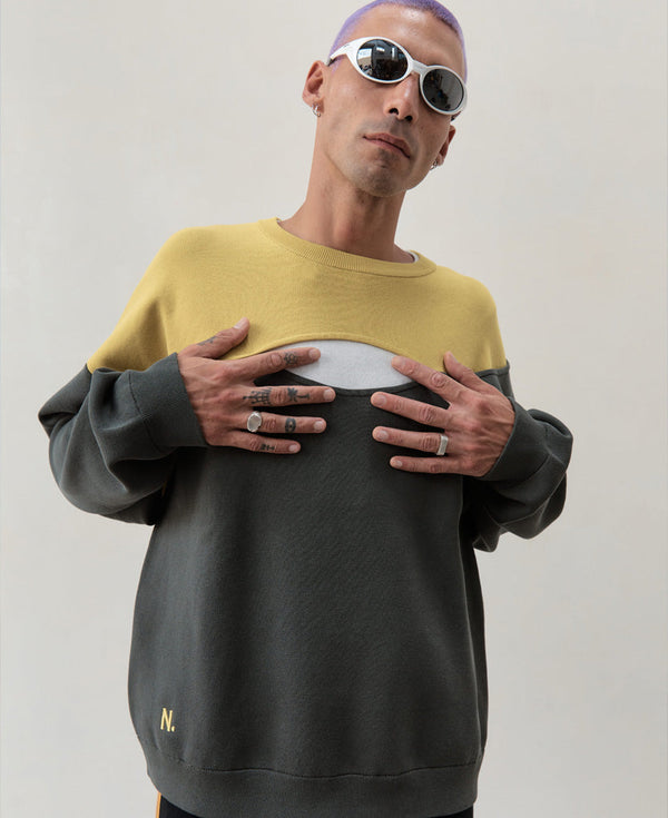 Nagnata BALANCED CREW NECK FOREST | CHARTREUSE