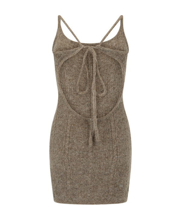 Nagnata CABLE KNIT WOOL DRESS FAWN