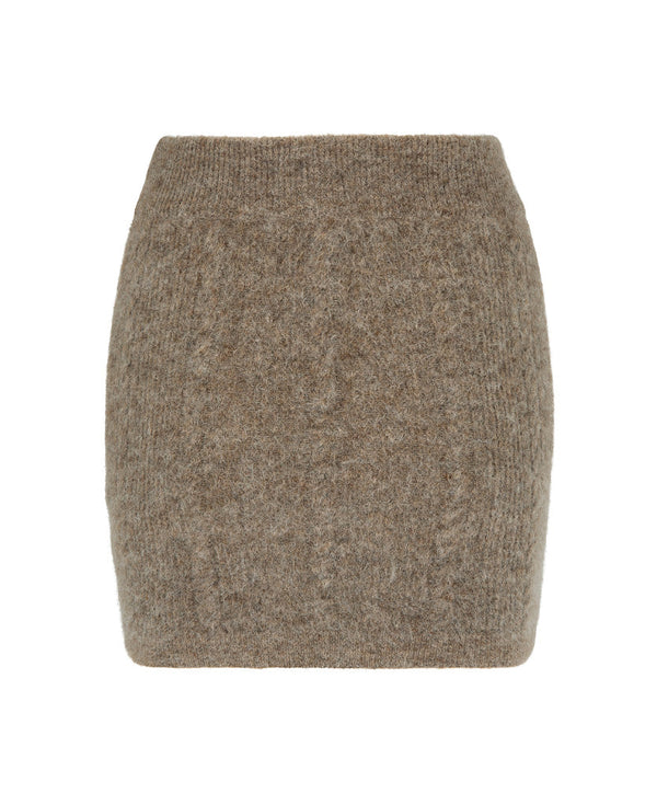 Nagnata CABLE KNIT WOOL SKIRT FAWN