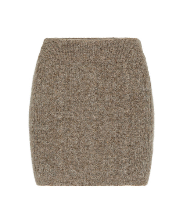nagnata CABLE KNIT WOOL SKIRT FAWN