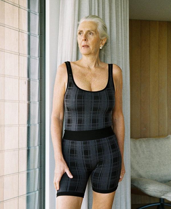 Nagnata CHECK-BACK BODYSUIT BLACK | CHARCOAL