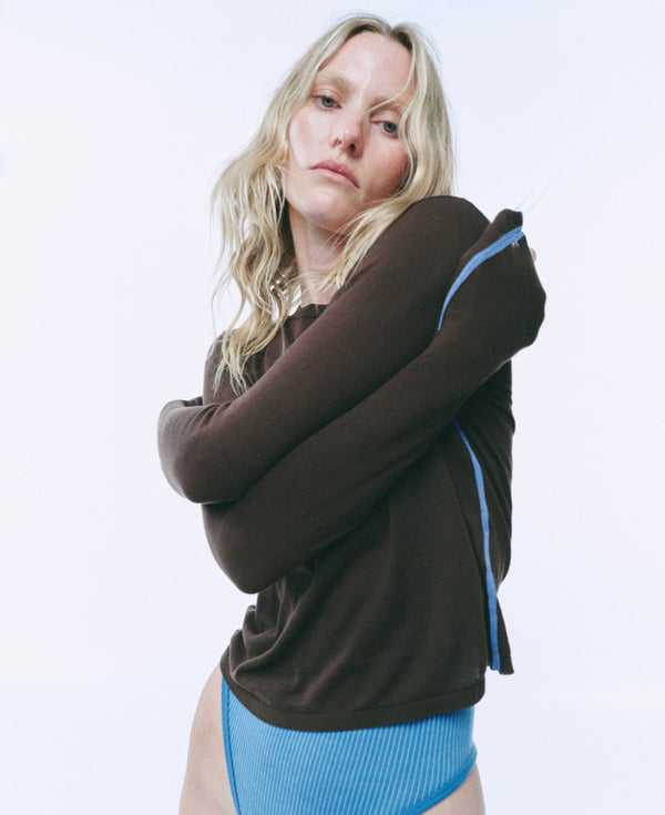 Nagnata ESSENTIALS LONG SLEEVE TOP CHOCOLATE