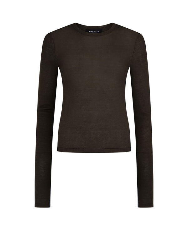 nagnata ESSENTIALS LONG SLEEVE TOP CHOCOLATE