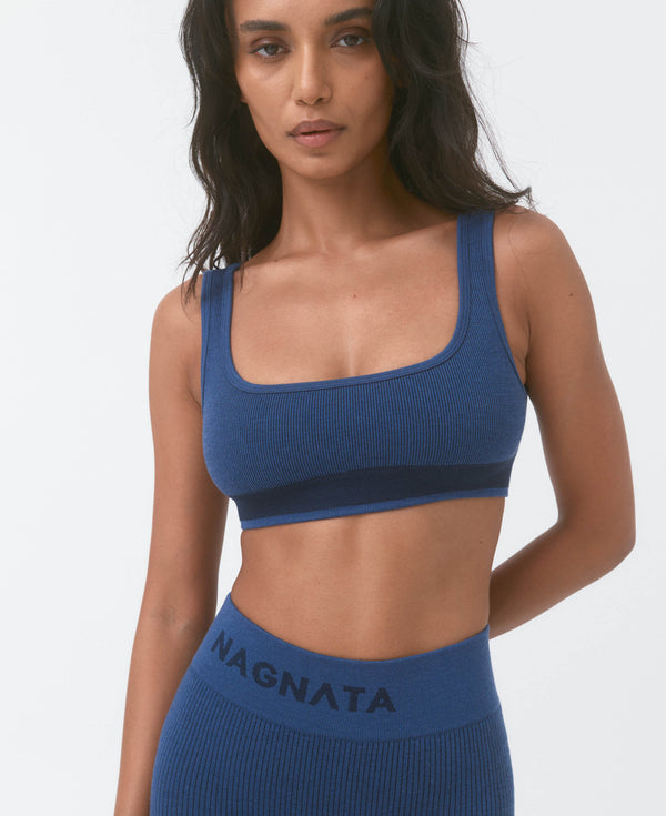 Nagnata FINE RIB WOOL BRALET DENIM