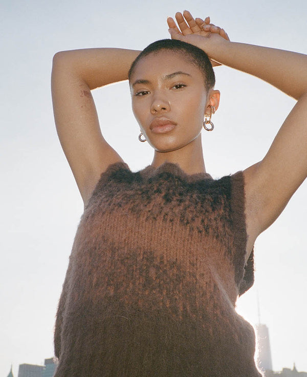 Nagnata GRADIENT ALPACA WOOL VEST BRONZITE