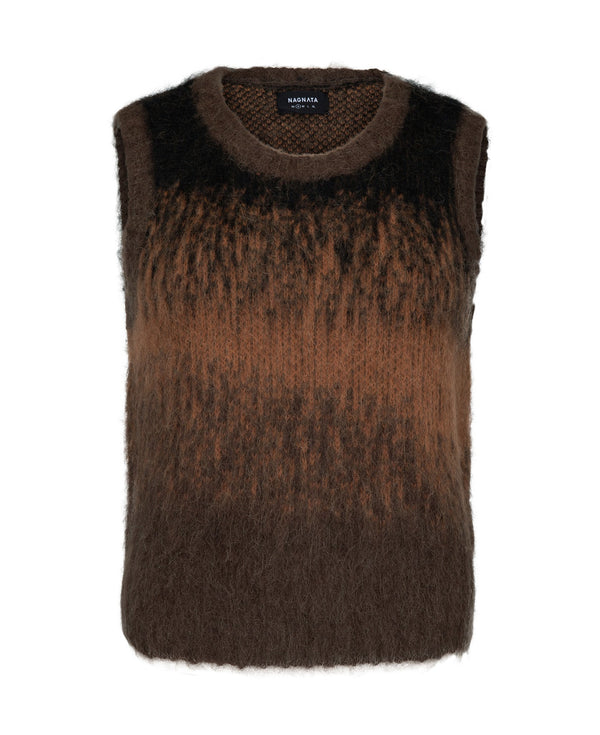 nagnata GRADIENT ALPACA WOOL VEST BRONZITE