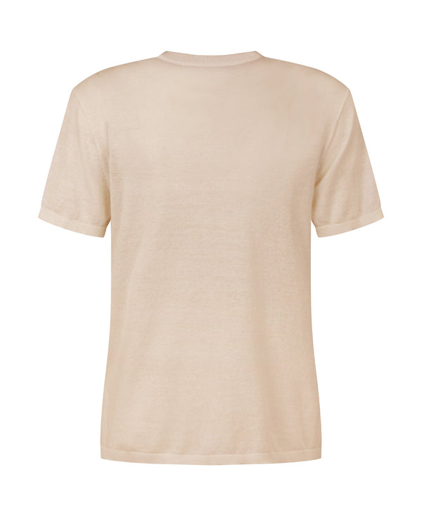 Nagnata HIGHLIGHTER TEE SANDSTONE | CHARTREUSE