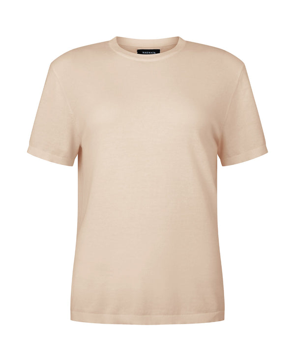 nagnata HIGHLIGHTER TEE SANDSTONE | CHARTREUSE