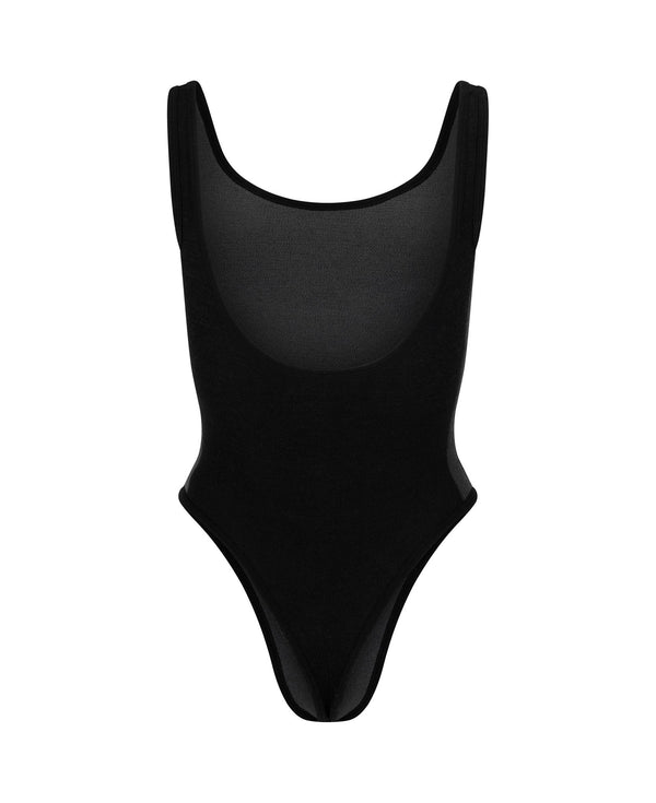 Nagnata HOUNDSTOOTH WOOL BODYSUIT BLACK