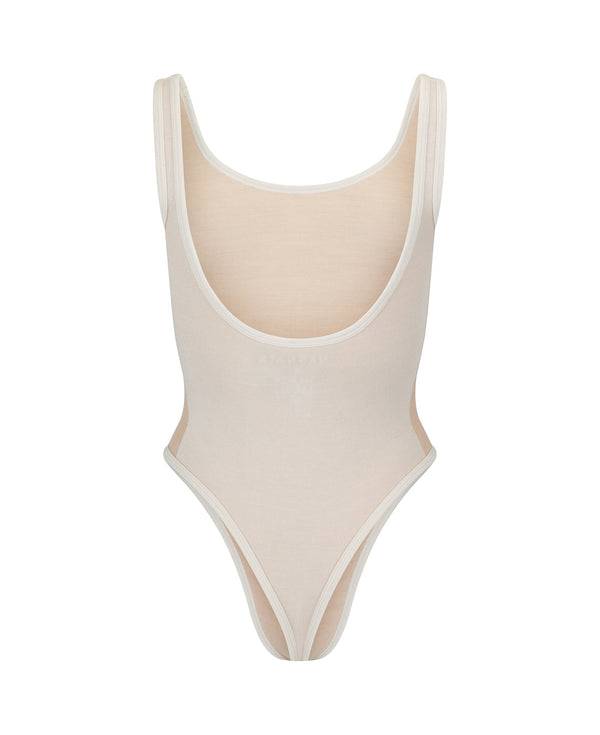 Nagnata HOUNDSTOOTH WOOL BODYSUIT BONE WHITE