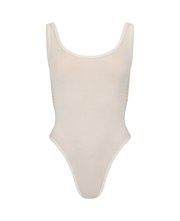 nagnata HOUNDSTOOTH WOOL BODYSUIT BONE WHITE