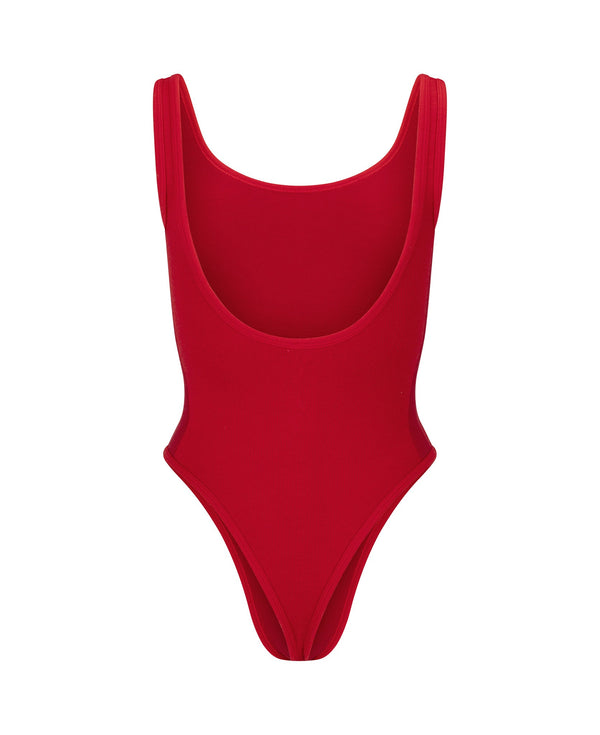 Nagnata HOUNDSTOOTH WOOL BODYSUIT CRIMSON