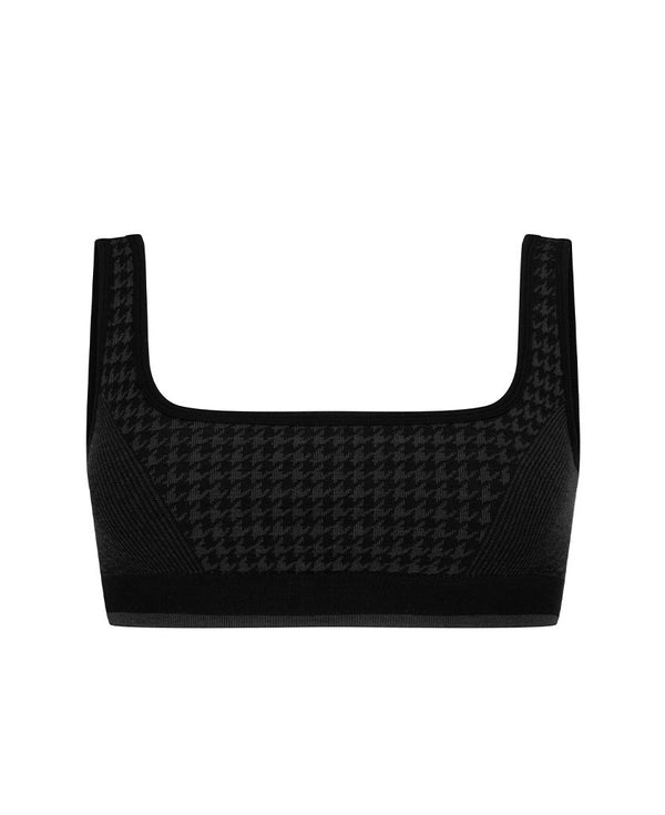 nagnata HOUNDSTOOTH WOOL BRALET BLACK