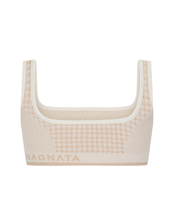 Nagnata HOUNDSTOOTH WOOL BRALET BONE WHITE