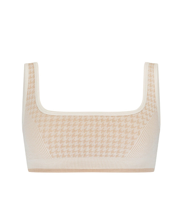 nagnata HOUNDSTOOTH WOOL BRALET BONE WHITE