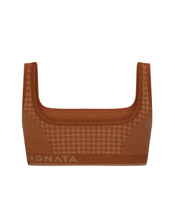 Nagnata HOUNDSTOOTH WOOL BRALET SPICE