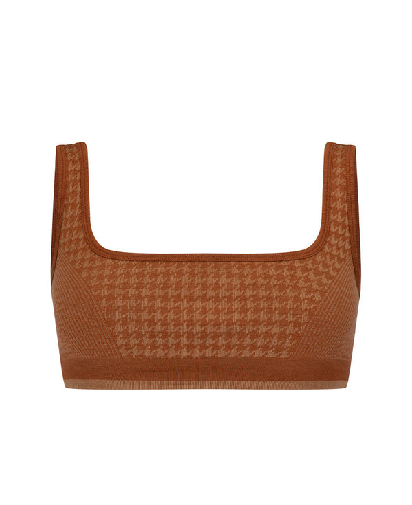 nagnata HOUNDSTOOTH WOOL BRALET SPICE