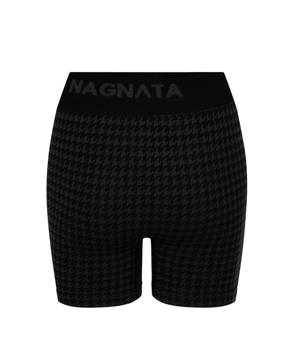 Nagnata HOUNDSTOOTH WOOL MINI SHORT BLACK