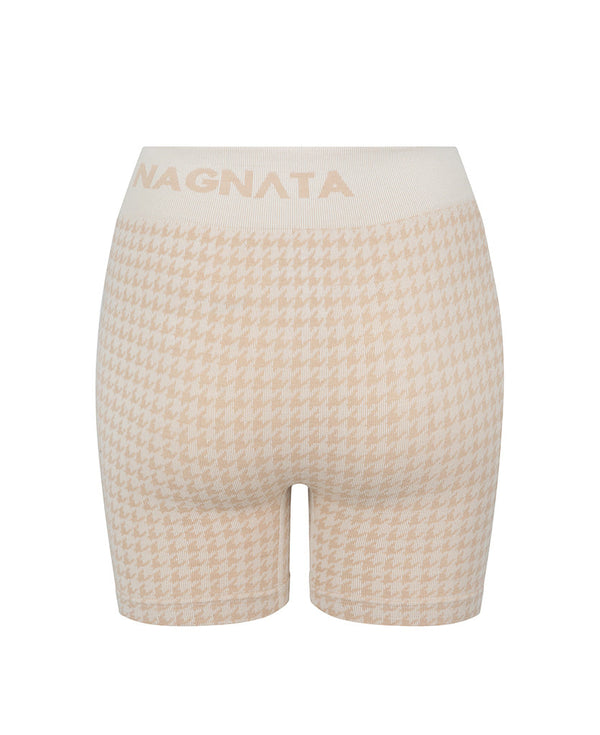 Nagnata HOUNDSTOOTH WOOL MINI SHORT BONE WHITE