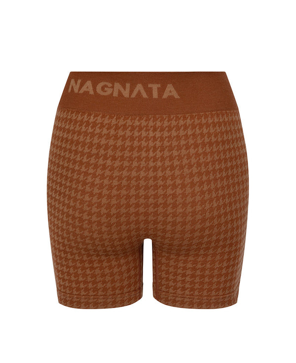 Nagnata HOUNDSTOOTH WOOL MINI SHORT SPICE