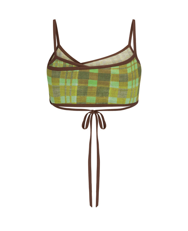 Nagnata ISOLA CHECK WRAP TOP MATCHA